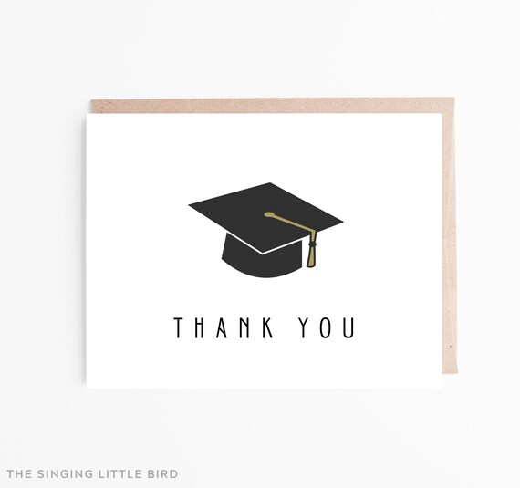 Graduation Thank You Note Graduation Cap Thank You Etsy