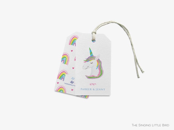Watercolor Unicorn Gift Tags | Rainbow Birthday Favor