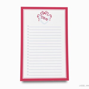 Pi Beta Phi Notepad | Officially Licensed Product | Bid Day Gift Notepad | Sorority Big Little Gift | ΠBΦ Notepad