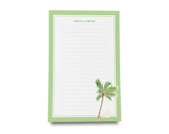bloc-notes personnalisé palmier | Thème plage aquarelle