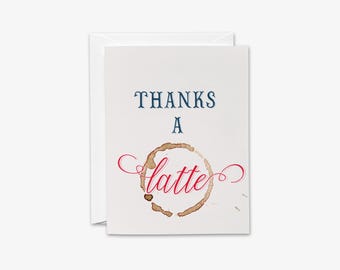 サンキュー・ラテ・カード | 洒落たサンキュー・カード | グルメカード | コーヒー好き | 洒落たカード | 感謝カード | サンキュー・カード