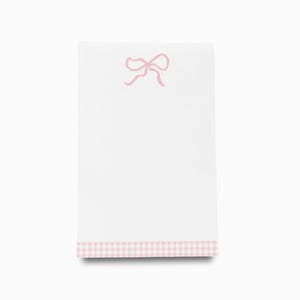 Pink Schleife Notizblock | Rosa Gingham Notizblock Set | To Do Liste | Preppy Feminine Notizblöcke | Notizblock Geschenk | Hostessengeschenk Pink Bow Pad