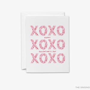 Happy Galentine's Day-wenskaarten | Kalligrafie | XOXO Preppy-kaart | Valentijnsdag | Cadeau beste vriend | Galentines-feestkaartuitnodiging