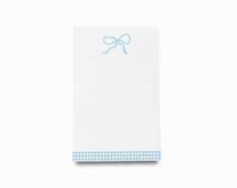 Libreta con lazo azul claro / Libreta de cuadros azules / Lista de tareas azules / Libretas femeninas preppy / Libreta de regalo / Regalo para anfitriona con lazo azul