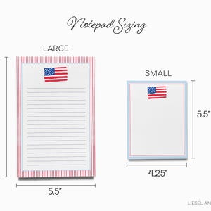 American Flag Notepad | Patriotic Gift | USA Pad | Watercolor | Red ...