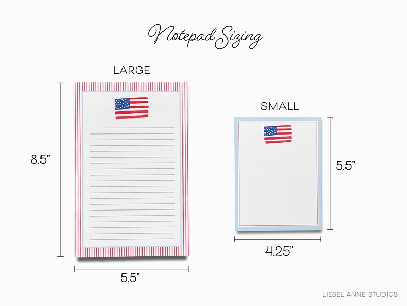 American Flag Notepad | Patriotic Gift | USA Pad | Watercolor | Red ...