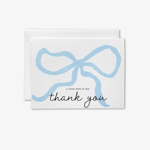 de remerciements bleus avec noeud | Un mot pour vous remercier| Merci pour la fête prénatale | Aquarelle | De la chambre de bébé garçon