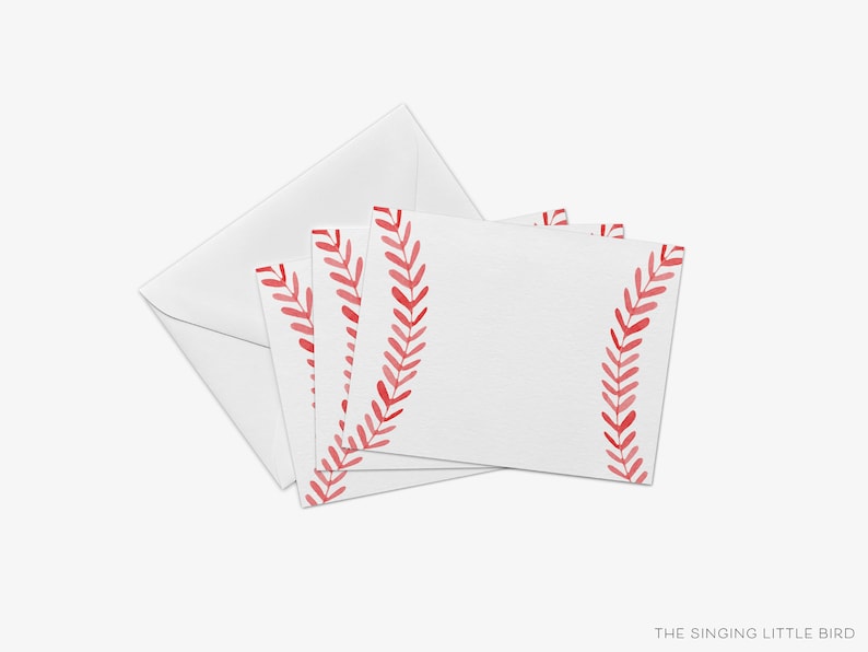 Baseball Seams Flat Notecards [sets of 8] | Boys Sport Thank You Notes ...