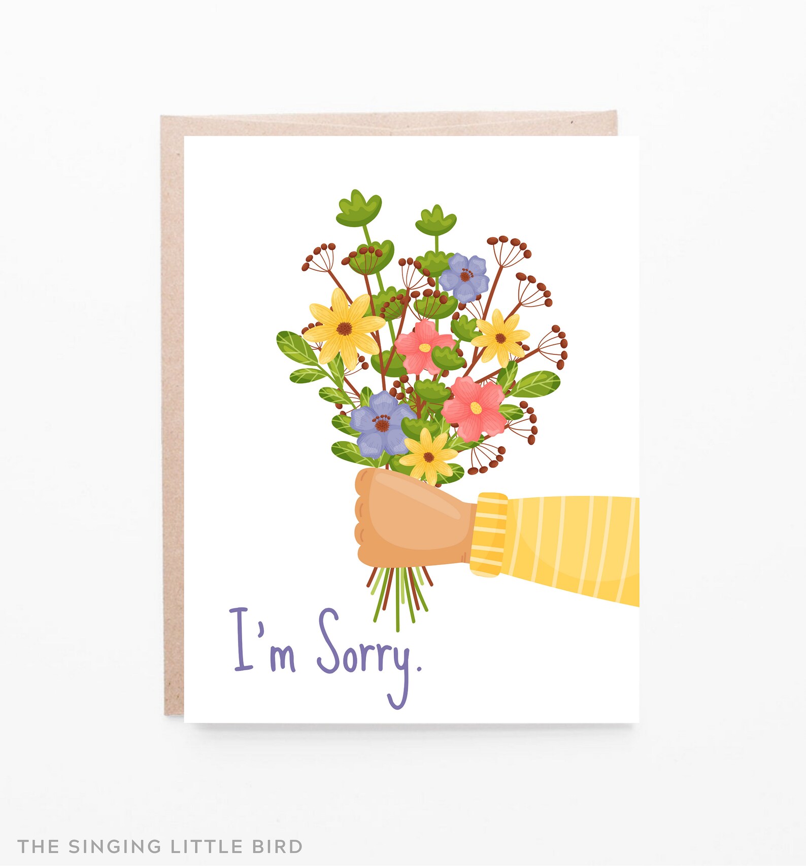 I'm Sorry Card / Flower Bouquet Card / Apology Card / I Etsy