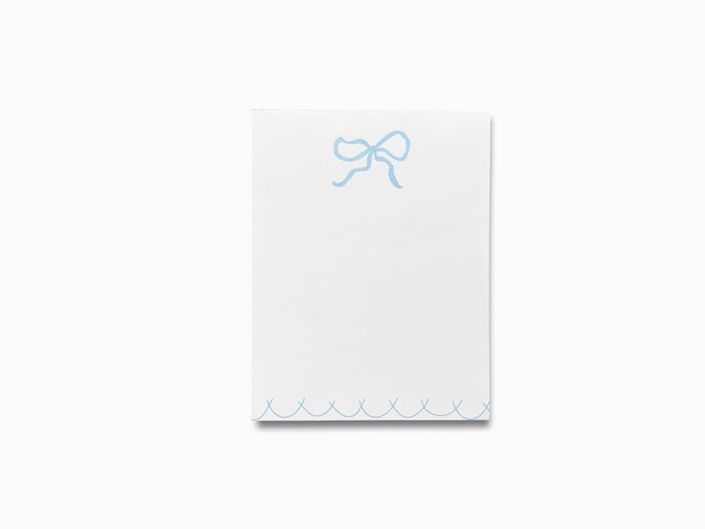 Light Blue Bow Notepad | Blue Gingham Notepad Set | Blue to Do List ...