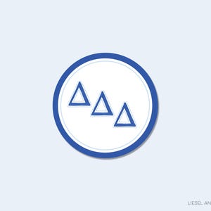 Pegatinas de letras Delta Delta Delta con licencia oficial / Pegatina redonda griega / Sello de sobre / Pegatina de hermandad / Pegatina de recuerdo de Tri Delta