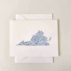 Virginia Watercolor Greeting Card | A Note From Virginia | VA Gift | Watercolor | Preppy Folded Note | New Home