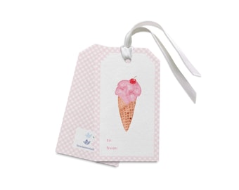 Ice Cream Gift Tags Set [Sets of 8] | Ice Cream Gift Tag | Summer Birthday Tag | Ice Cream Lover | Thank You Tag | Ice Cream Social Gift Tag