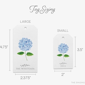 Hydrangea Gift Tags Hydrangea Tag Feminine Tag Watercolor Flower Spring Birthday Tag Favor Tags Gift for her Floral Gift Tag Large (2.375"x4.75")