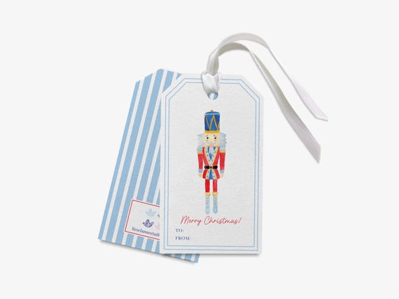 Nutcracker Holiday Gift Tags [Sets of 24] | Christmas Gift Tags | Custom Gift Tag | Holiday Family Gift Tag | Merry Christmas Tags