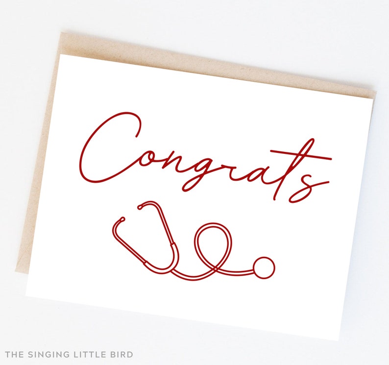 Congrats Doctor Card / Congrats Nurse Card / Medical School | Etsy