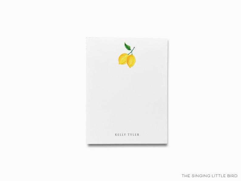 Bloc de notas personalizado de limón / Juego de blocs de notas para amantes del limón / Lista de tareas de verano / Bloc de notas femenino / Regalo personalizado / Regalo de limones y cítricos Small (4.25" x 5.5")