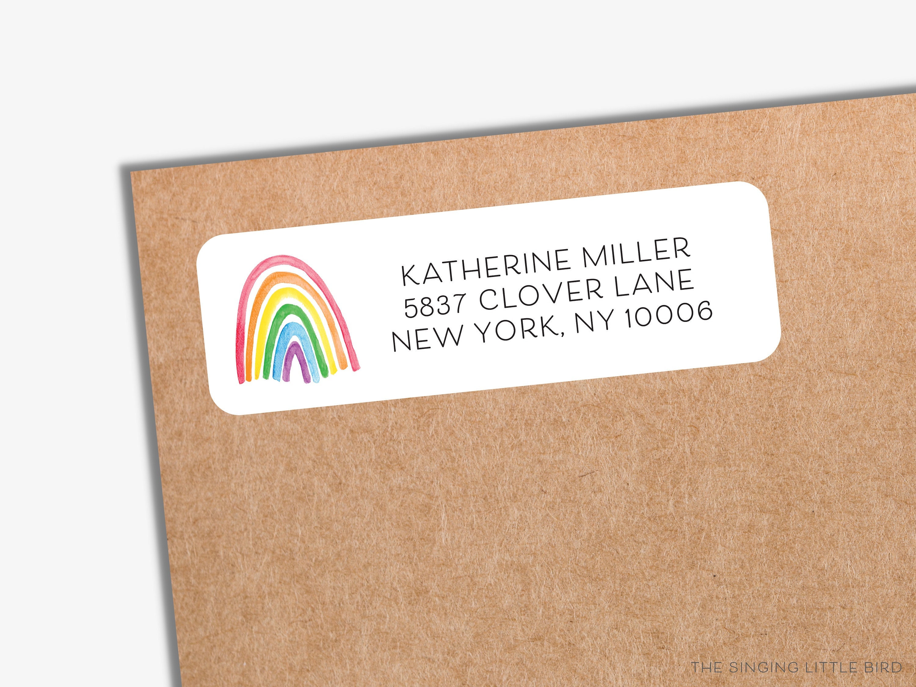 Rainbow Return Address Labels PRINTED White Matte ...