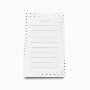 Black and White Polka Dot Notepad | Modern Notepad Set | To Do List | Minimalist Feminine Notepads | Simple Gift | Hostess French Chic