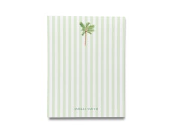 Bloc-notes personnalisé palmier | Papeterie de plage aquarelle