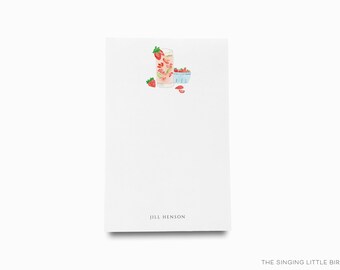 Personalized Cocktail Lover Notepad | Notepad Set | To Do List | Strawberry Basil Lover Notepad | Personalized Gift | Strawberry Bar Cart