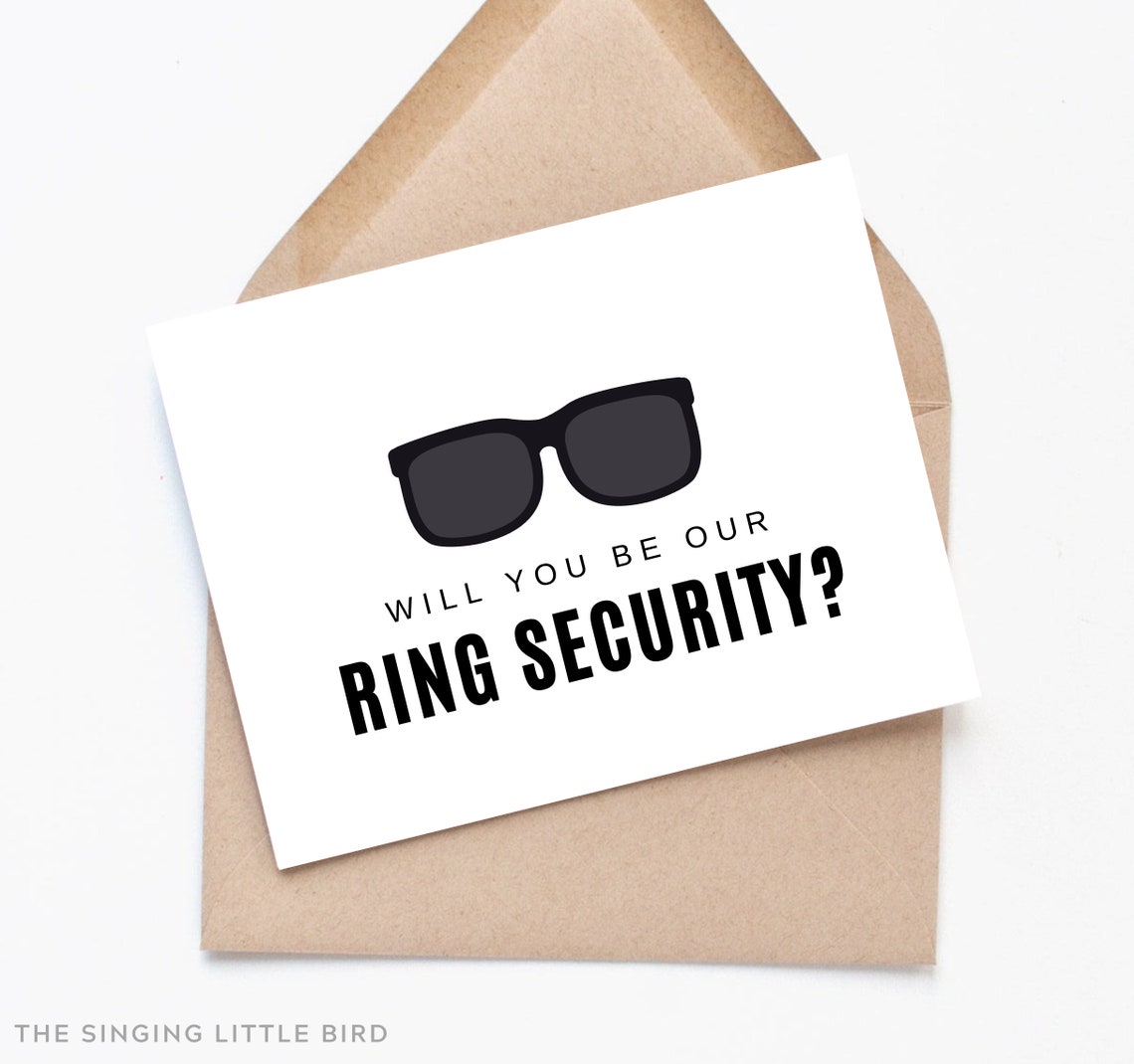 Funny Ring Bearer Card / Will You Be Our Ring Security Card / Etsy