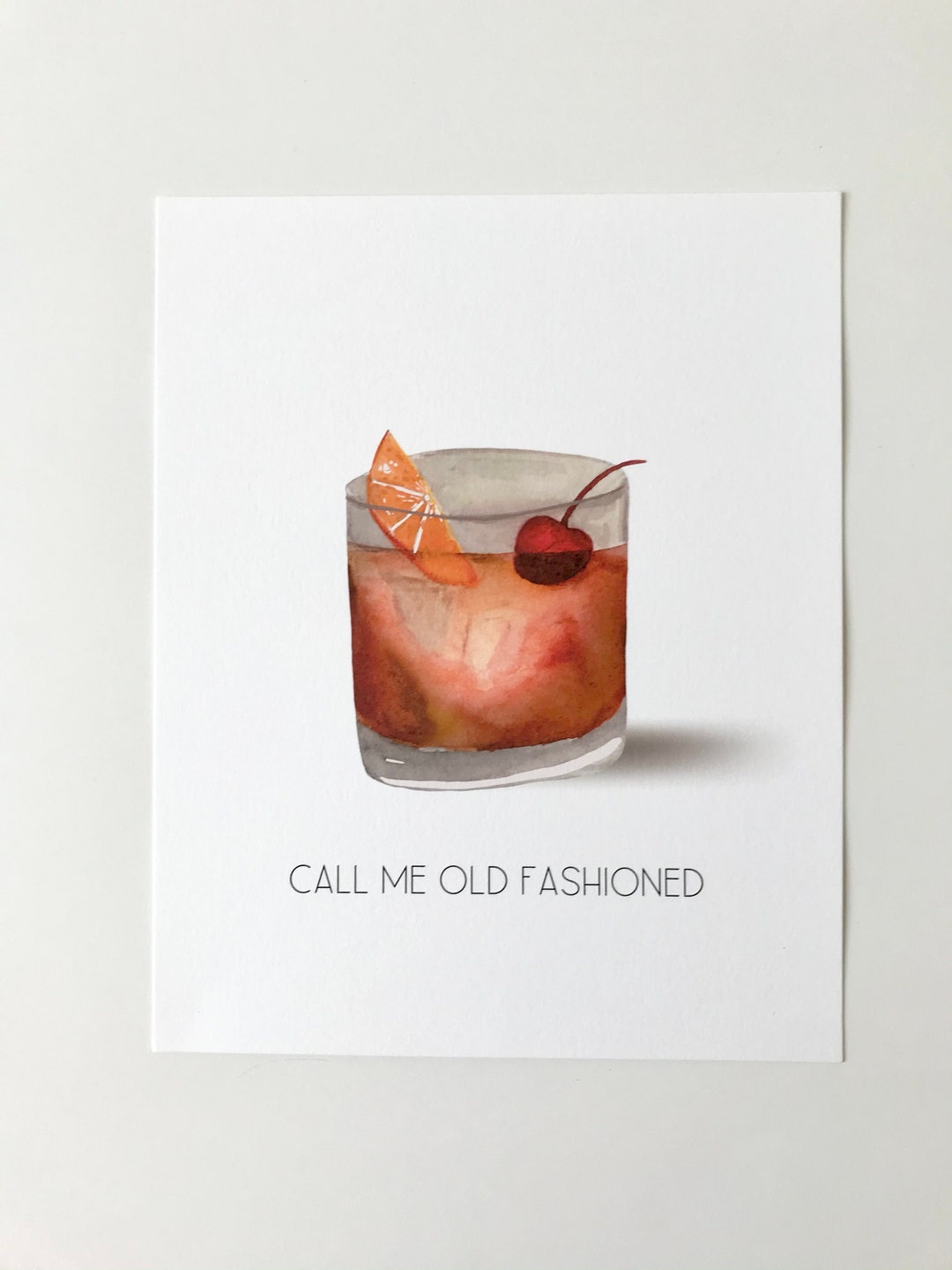 Call Me Old Fashioned Drink Art Print | Hand Painted Art | Drink ...