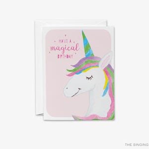 Einhorn Grußkarte | Haben Sie eine magische Geburtstagskarte | Mädchen Geburtstag | Niedliche Geburtstagskarte mit Einhorn | Kinder Geburtstagskarte | Freund