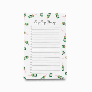 Champagne Bottle Notepad | Notepad Set | To Do List | Bubbly Lover Notepad | Party Gift | Bar Cart Congratulations Gift | Hostess Gift