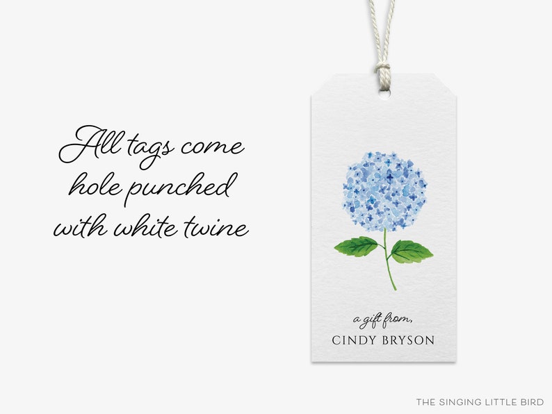 Hydrangea Gift Tags Hydrangea Tag Feminine Tag Watercolor Flower Spring Birthday Tag Favor Tags Gift for her Floral Gift Tag image 4