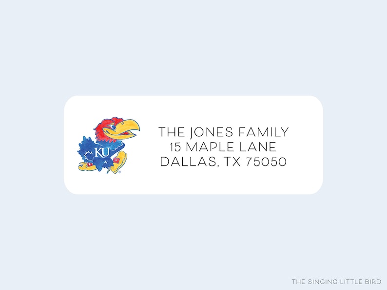 Jayhawk Return Address Labels PRINTED | Officially Licensed | White ...