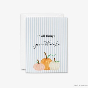En toutes choses, remerciez votre carte de vœux | d'action de grâces | Merci pour vous | Cartes de correspondance citrouilles | Cartes de voeux d'automne | de remerciements | Hôte