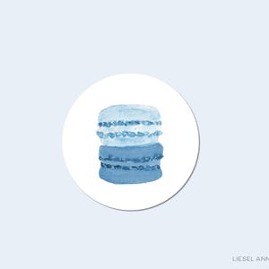 Macaron Stack Duo Stickers | Macaron Round Sticker | Macaron Envelope Seal | Pastry Sticker | Painted Label | Macaron Stack Favor Sticker