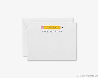 Personalized Teacher Stationery | Pencil Note Cards, Thank You Notes