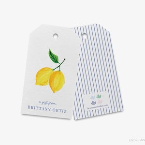Etiquettes cadeaux citron | Médaillon pour amateur de citron | Tag Agrumes | Etiquettes d&#39;été à l&#39;aquarelle | Étiquette d&#39;anniversaire | Etiquettes de faveur | Cadeau pour elle | Étiquette cadeau citron