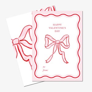 Mini-Valentinstagkarten | Schleife Valentinstag Karten | Schule Klassenzimmer Kinder Valentinstag | Bogenliebhaber | Galentines Freundschaft | Mädchen Personalisiert