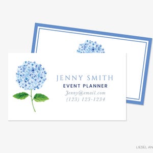Kundenspezifische Hortensie-Visitenkarten | Personalisierte Blumen Visitenkarten | Klassische Preppy Professionelle Mini-Karten | Mom Kontakt Karten