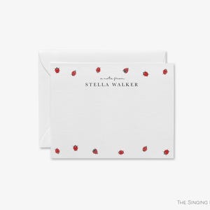 Papeterie personnalisée coccinelle | Cartes de correspondance coccinelle | Notes de coccinelle | Cadeau coccinelle | Cadeau d'hôtesse | Aquarelle BCBG Merci