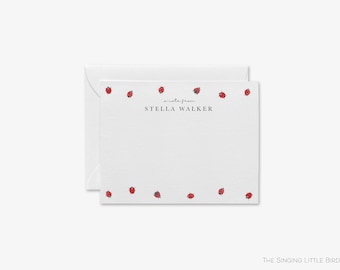 Cancelleria personalizzata Ladybug / Biglietti di auguri Ladybug / Bigliettini Ladybug / Regalo Ladybug / Regalo per hostess / Grazie preppy con acquerello