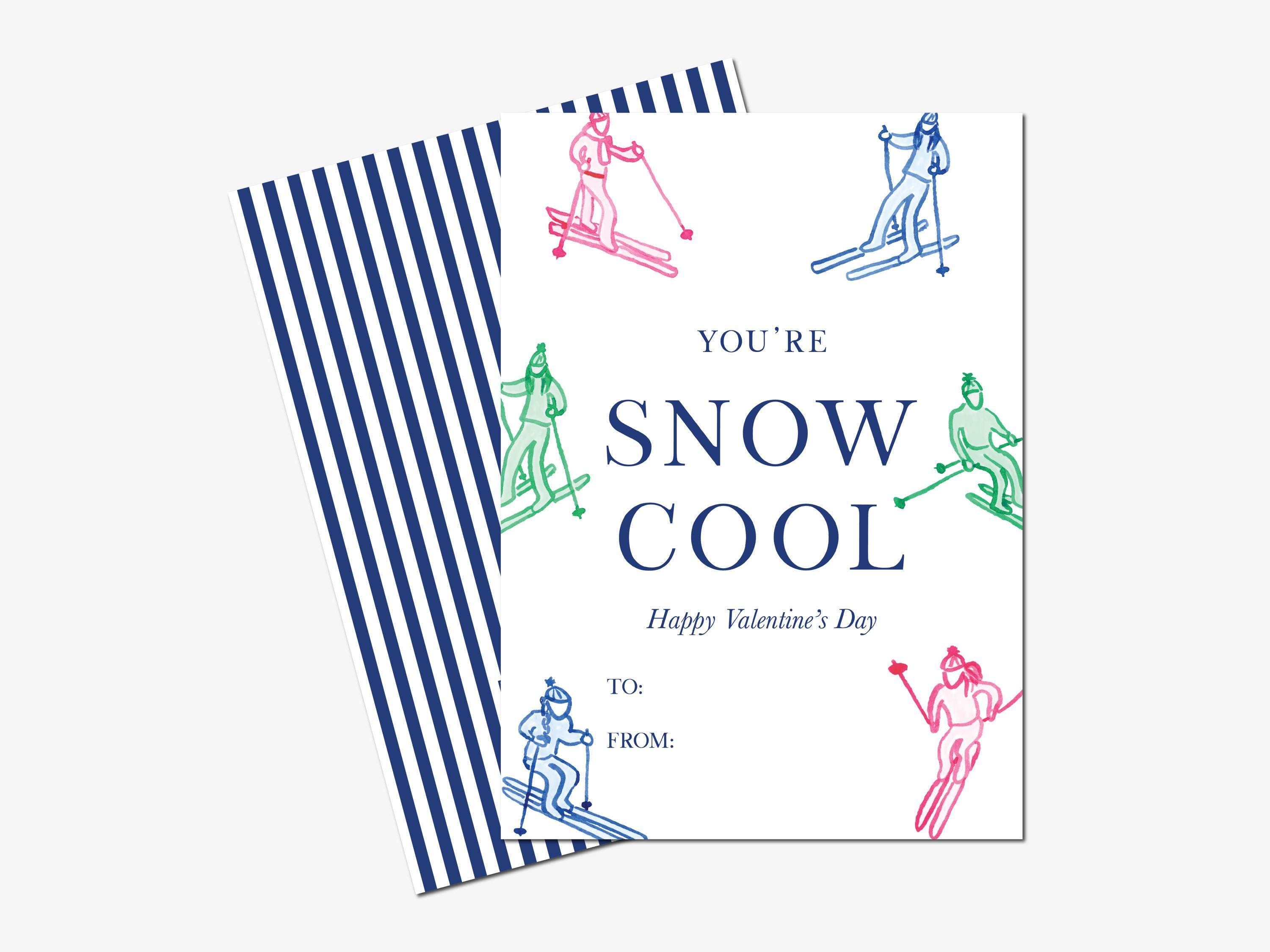 Personalized Mini Valentine Cards | Ski Valentine's Day Cards