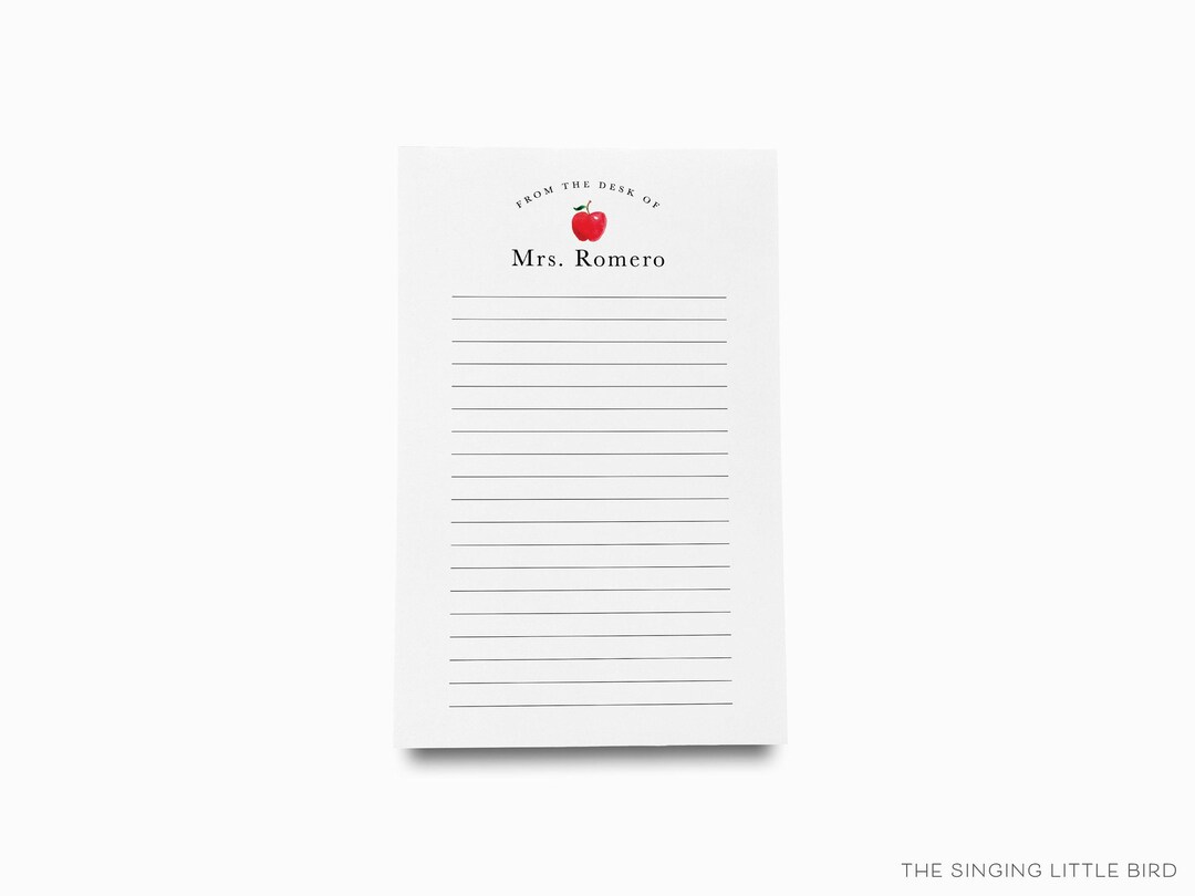 Teacher Personalized Notepad | Teacher Gift Notepad Set | Apple to Do ...