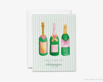 Champagne Watercolor Greeting Cards | Celebration Card Set
