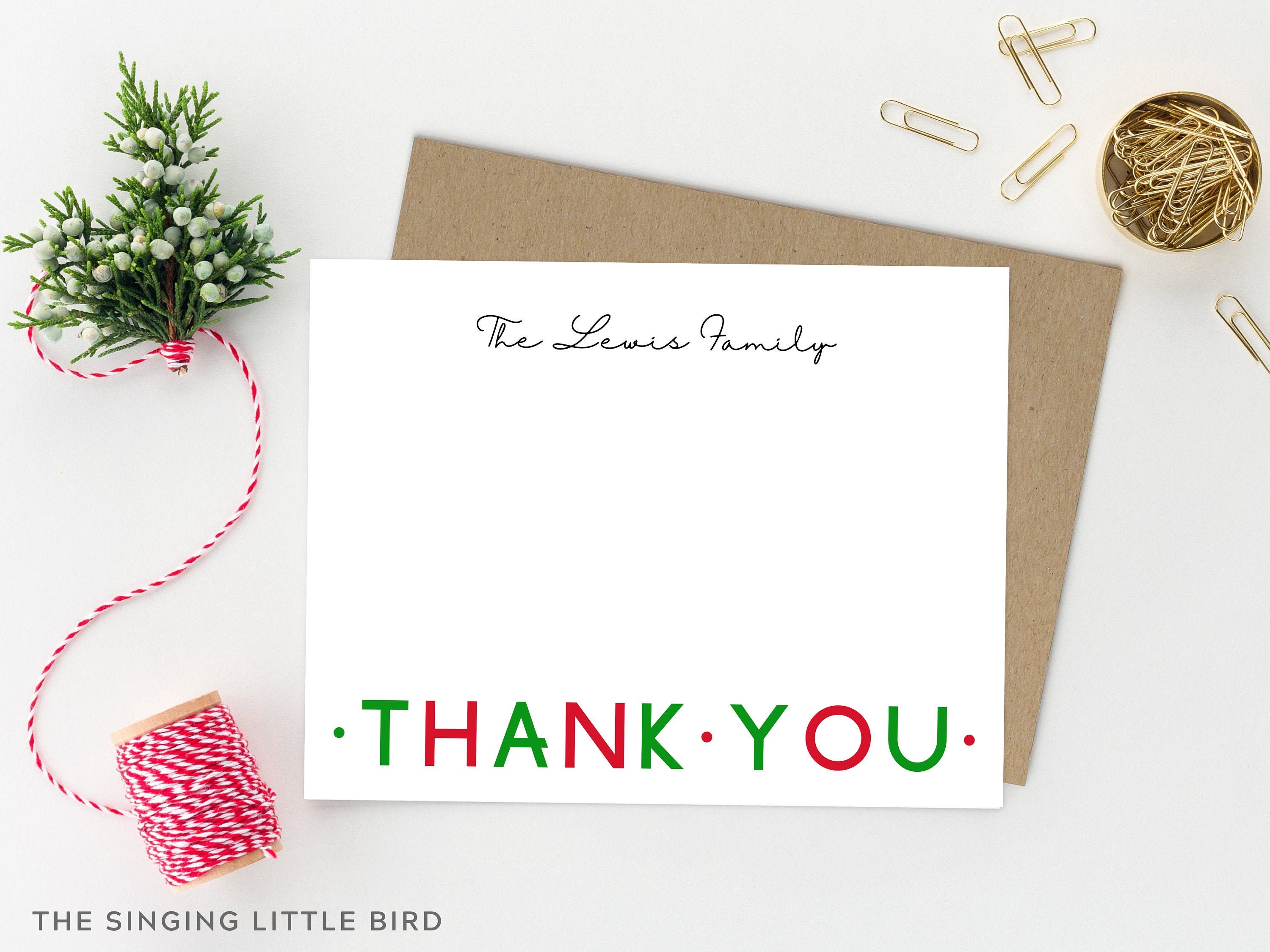 Holiday Thank You Notes / Christmas Family Stationery / Etsy