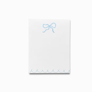 Light Blue Bow Notepad | Blue Gingham Notepad Set | Blue To Do List | Preppy Feminine Notepads | Notepad Gift | Hostess Gift Blue Bow