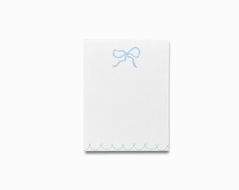 Libreta con lazo azul claro / Libreta de cuadros azules / Lista de tareas azules / Libretas femeninas preppy / Libreta de regalo / Regalo para anfitriona con lazo azul