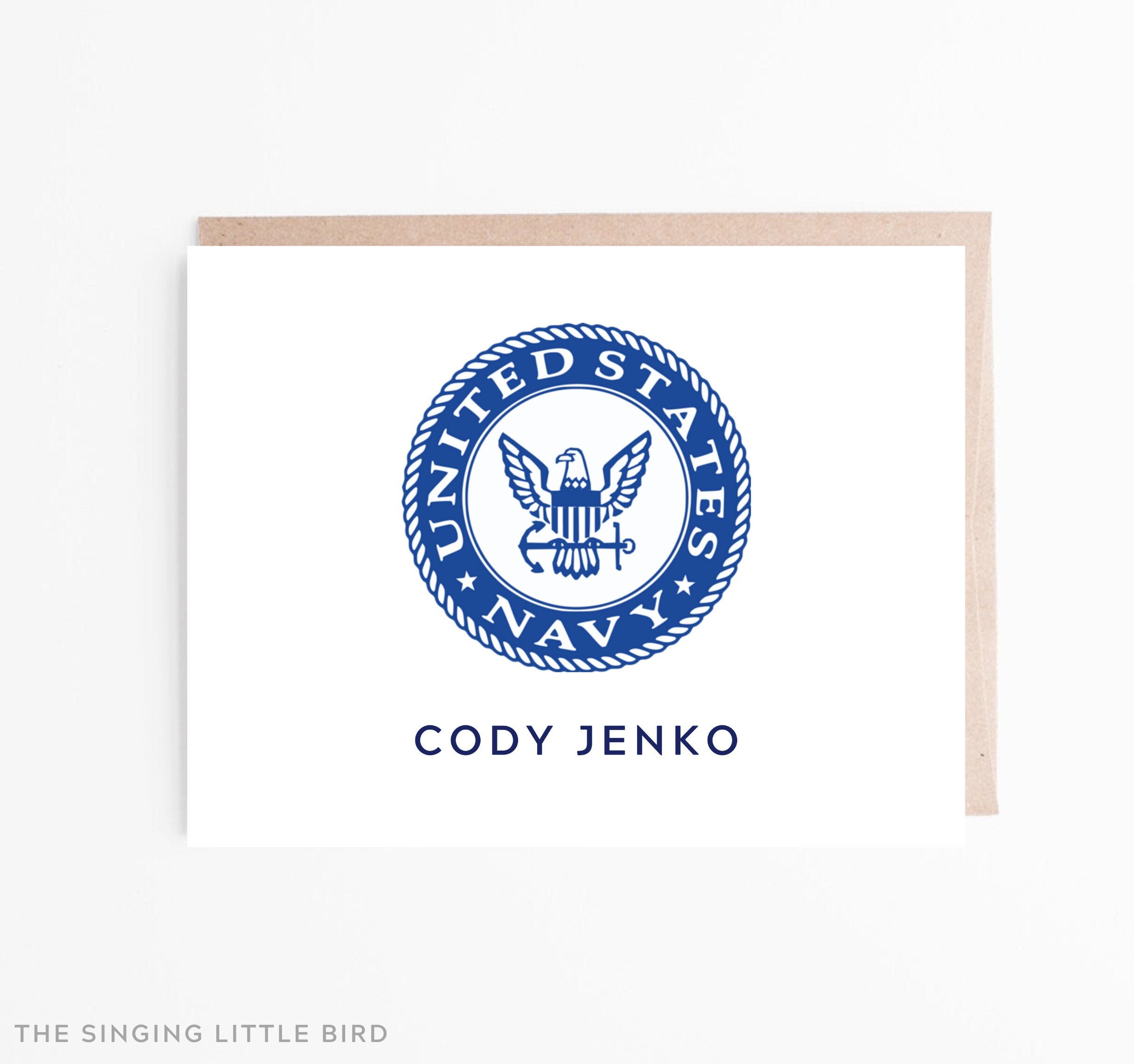 US Navy Personalized Folded Notecard Set / Military Stationery | Etsy