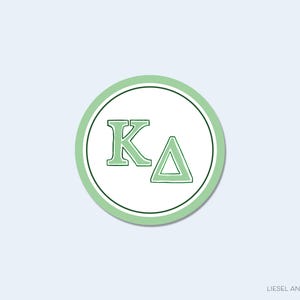 Pegatinas de letras Kappa Delta con licencia oficial / Pegatina redonda griega / Sello de sobre / Pegatina de hermandad / Pegatina de recuerdo de Kappa Delta