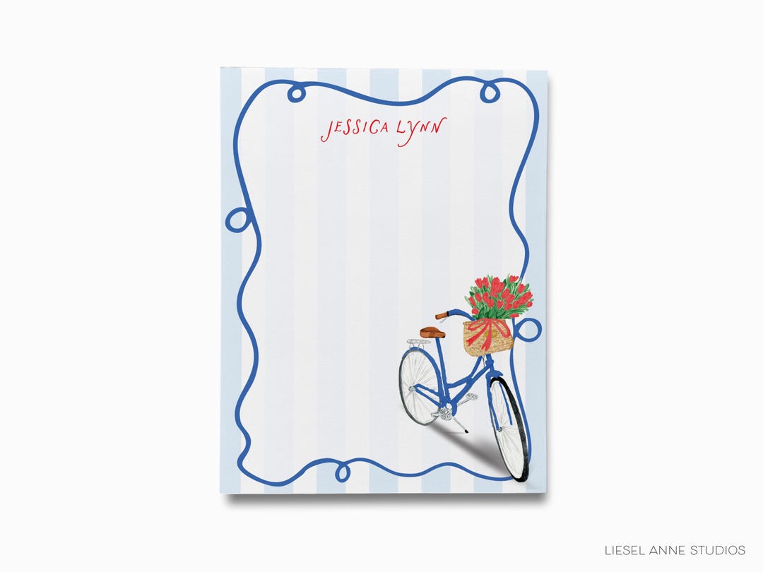 Personalized Bicycle Notepad | Floral Bike, to Do List - Etsy