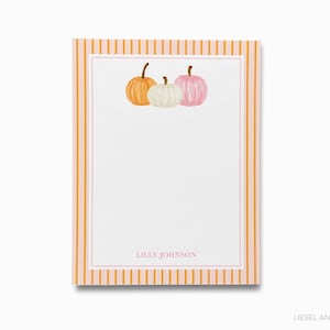 Pink Pumpkin Personalized Notepad | Fall Notepad Set | Autumn To Do List | Hostess Gift Preppy Notepads | Pumpkin Lover Gift | Fall To Do