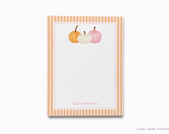 Pink Pumpkin Personalized Notepad | Fall Notepad Set | Autumn To Do List | Hostess Gift Preppy Notepads | Pumpkin Lover Gift | Fall To Do